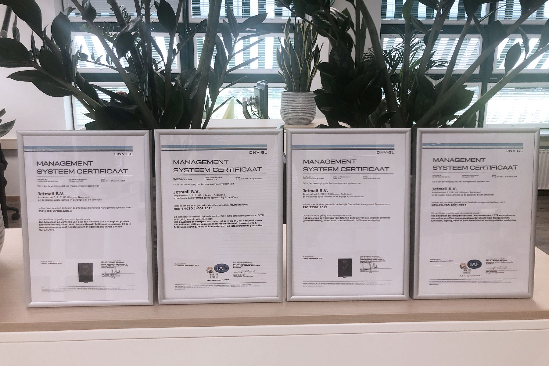 iso certificeringen jetmail